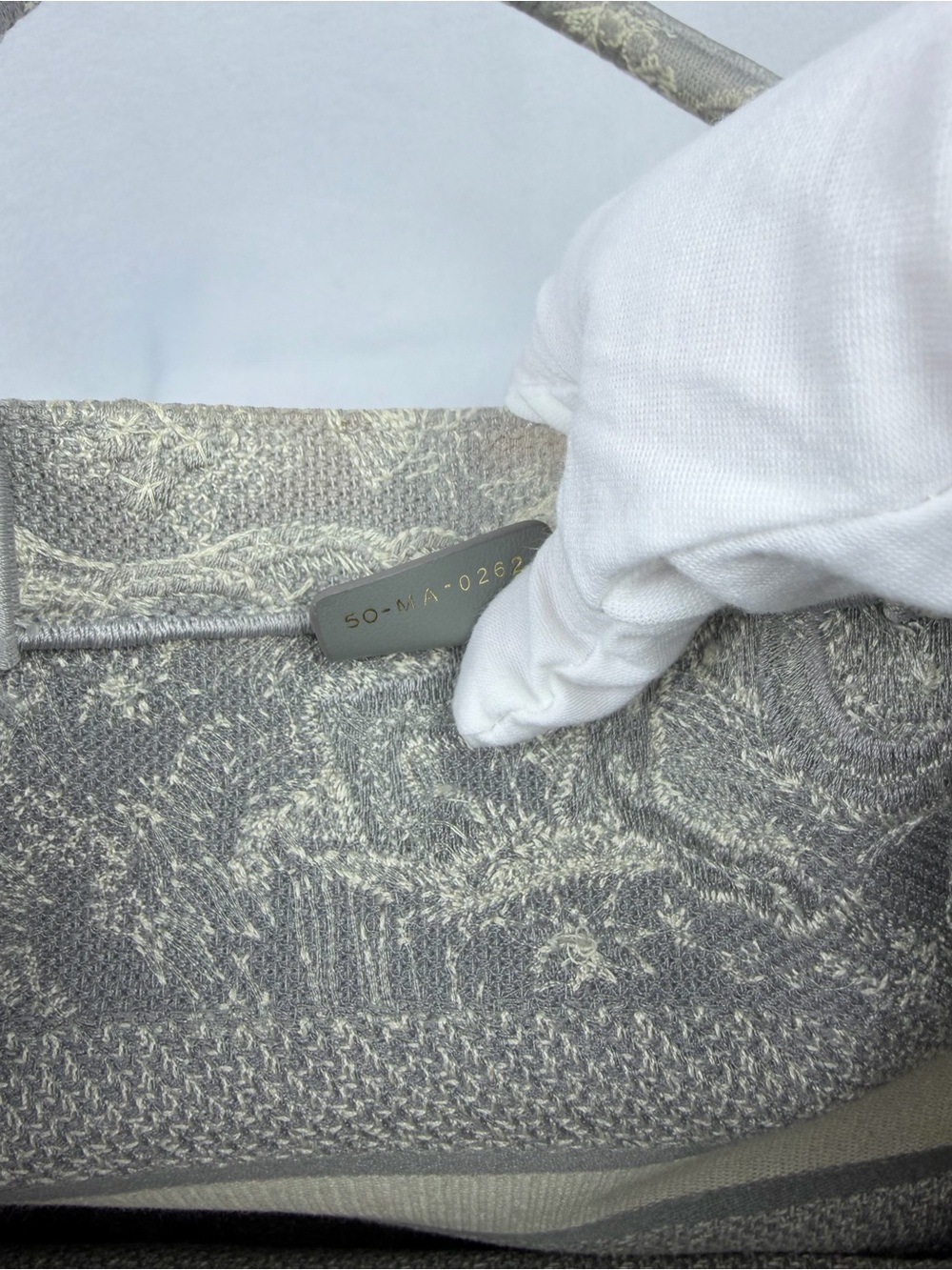 Christian Dior Medium Grey Mizza Embroidered Toile de Jouy Book Tote Bag - Picture 11 of 11
